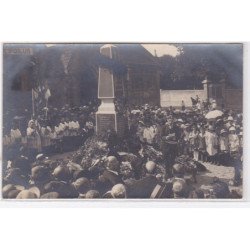 BERNIERES SUR MER : lot de 2 cartes photo de l'inauguration du monument aux morts en 1920 - très bon état