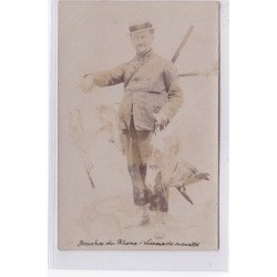 BOUCHES DU RHONE : carte photo d'un chasseur de mouettes vers 1910 (oiseaux) - très bon état
