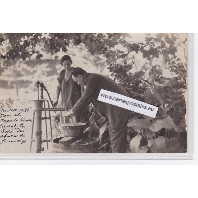 ARCACHON : carte photo d'un photographe lavant ses clichés en 1926 - très bon état