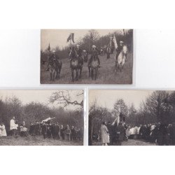 ARNIERES : lot de 5 cartes photo d'une procession religieuse (calvaire) (photo Quiriere à EVREUX) - très bon état