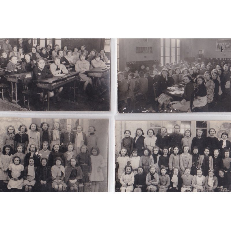 NANTEUIL LES MEAUX : lot de 21 cartes photo de l'école des filles (est jointe la pochette d'origine) - très bon état