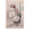 COLLECTION DES CENT : illustrée par BOUTET Henri (femme déposant une lettre a  la boite - Poste)- très bon état