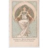 MUCHA Alphons : "femme au trone"  avec publicité de la Belle Jardinière de Lyon - très bon état