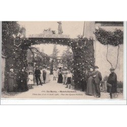 EN BERRY : HENRICHEMONT : fêtes des 15 et 16 juillet 1908 - rue des Quatres-Nations - très bon état