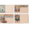 CINOS : lot de 33 cartes postales dont TOULOUSE LAUTREC, 2 cpa de Mucha (il en manque 2) - très bon état