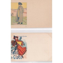 CINOS : lot de 33 cartes postales dont TOULOUSE LAUTREC, 2 cpa de Mucha (il en manque 2) - très bon état