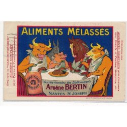 PUBLICITE : aliments mélasses arsene bertin societe anonyme des etalbissements - tres bon etat