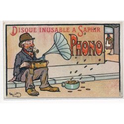 PUBLICITE : HARRY ELLIOTT - "disque inusable a  saphir (phono - mendiant - phonographe) - très bon etat