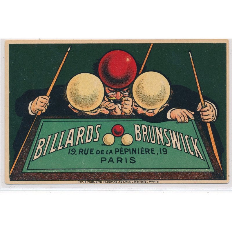 PUBLICITE : Billards Brunswick a  Paris - très bon état