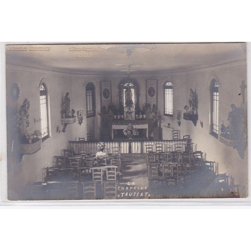 TAUSSAT LES BAINS : carte photo de la chapelle (photo AUBERT NIZEAU) - très bon état