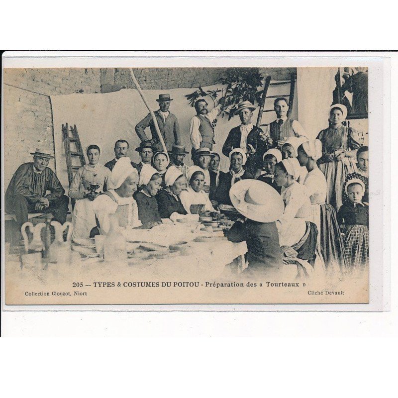 Types et Costumes du Poitou, Préparation des Tourteaux - très bon état Types et Costumes du Poitou, Préparation des Tourteaux - très bon état
