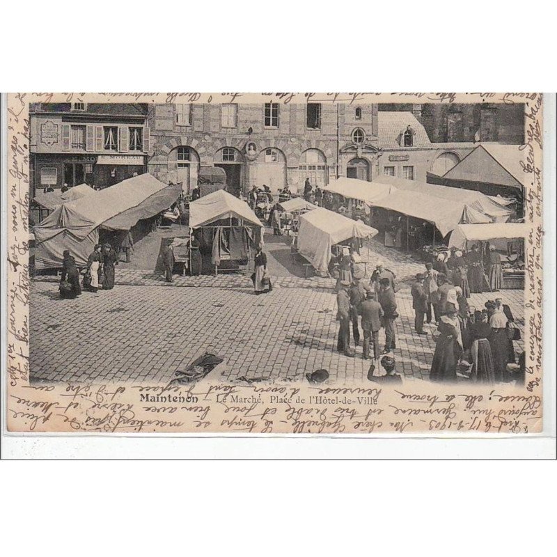 MAINTENON : le marché, place de l'hôtel de ville - très bon état