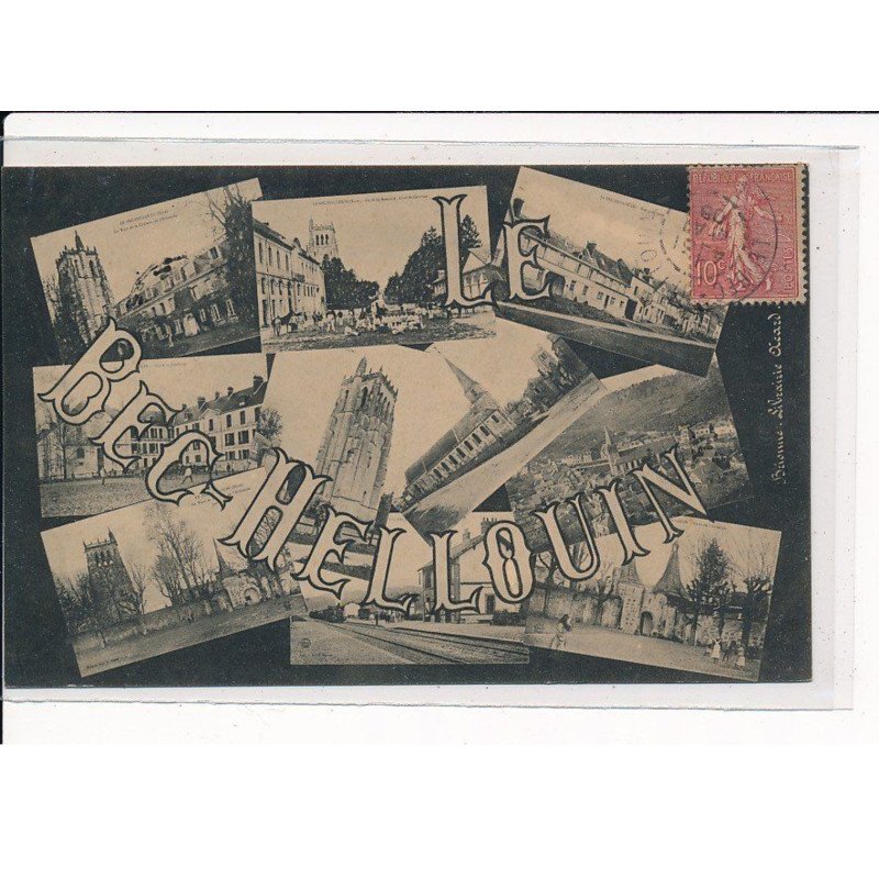 BEC-HELLOUIN : Carte Souvenir, Divers lieux de la Ville - très bon état
