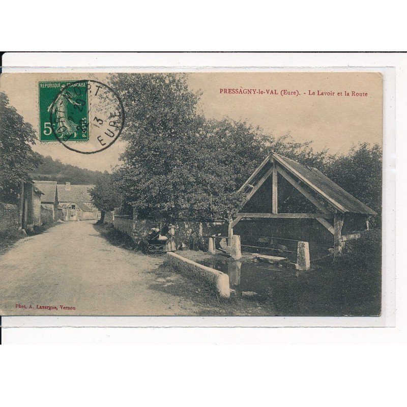 PRESSAGNY-le-VAL : Le Lavoir et la Route - très bon état