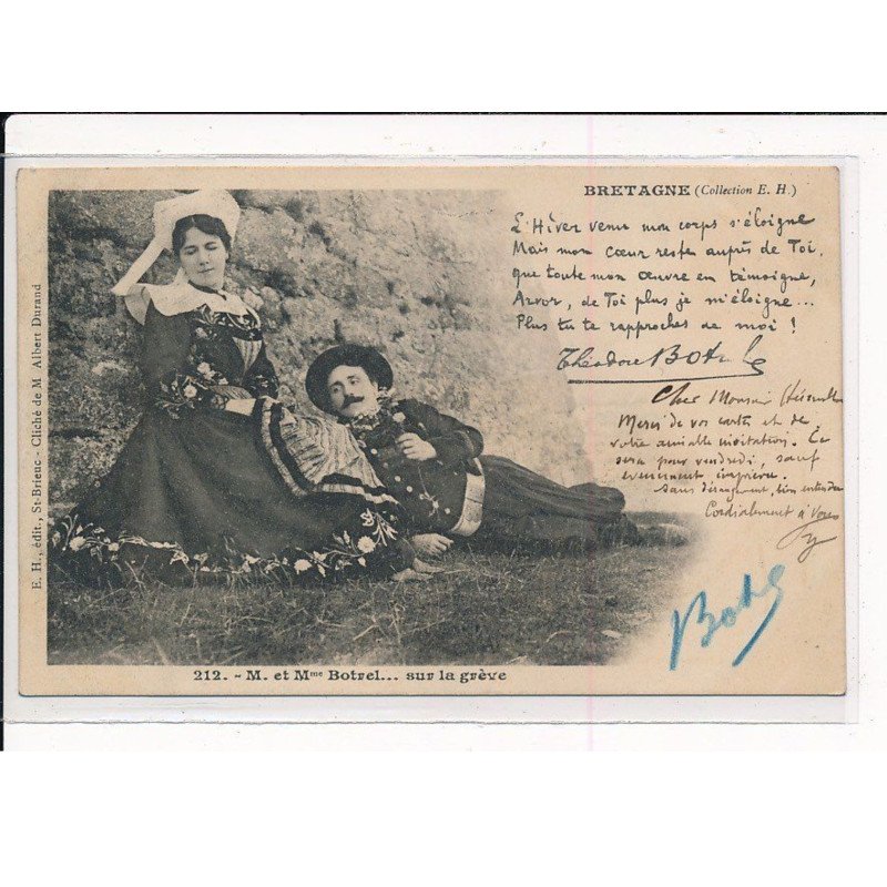 M. et Mme Botrel sur la Grève - très bon état