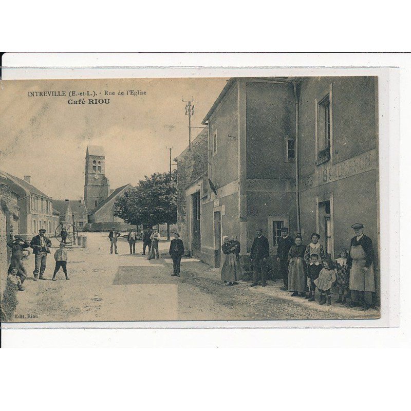 INTREVILLE : Rue de l'Eglise, Café Riou - état