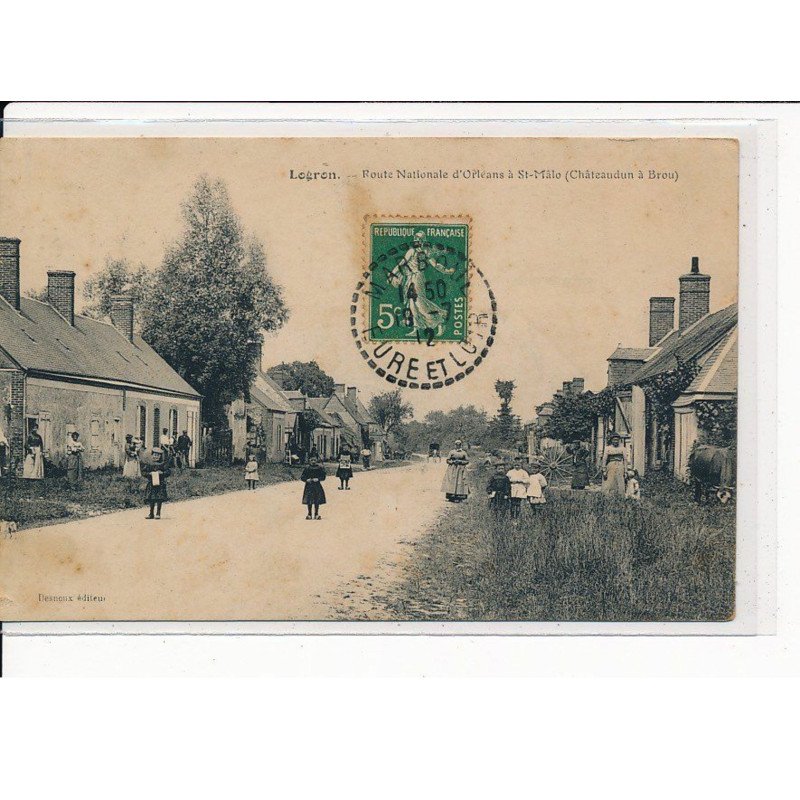 LOGRON : Route Nationale d'Orléans à St-Mâlo (Chateaudun à Brou) - très bon état