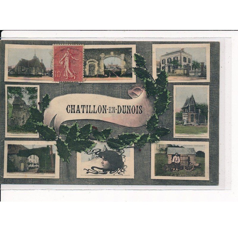 CHATILLON-en-DUNOIS : Carte Souvenir, divers lieux de la Ville - très bon état