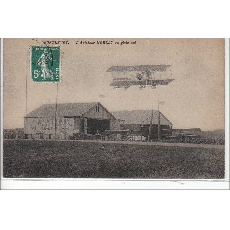 PONT LEVOY : l'aviateur Morlat en plein vol - très bon état