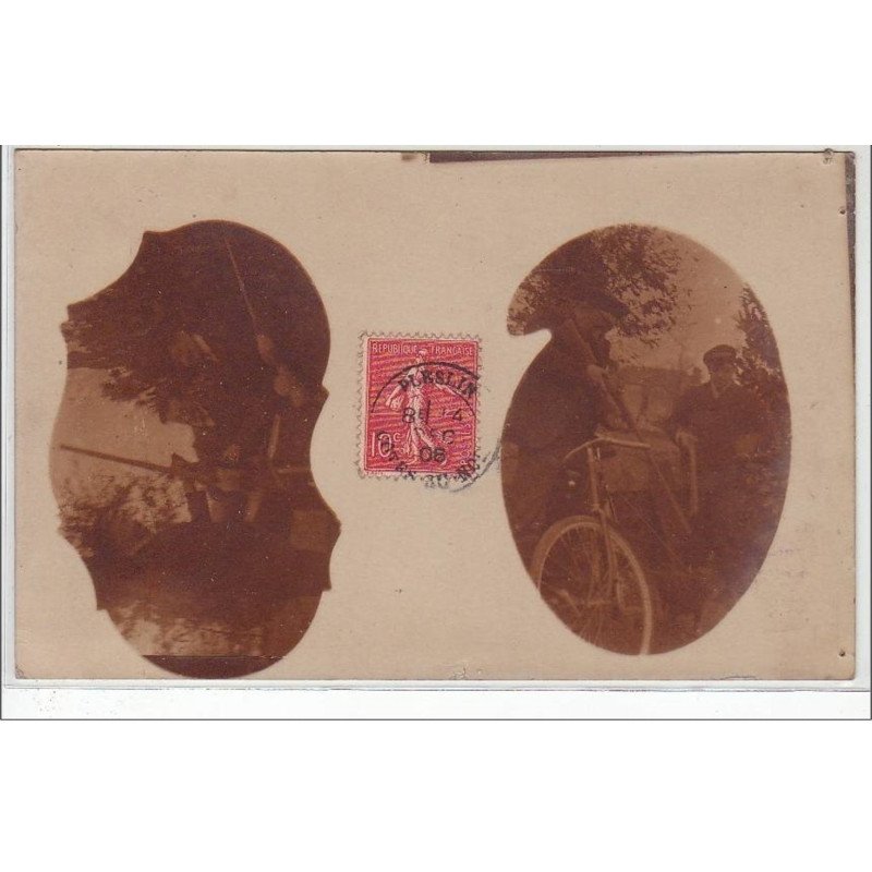 PLESLIN - CHASSEURS carte photo - état