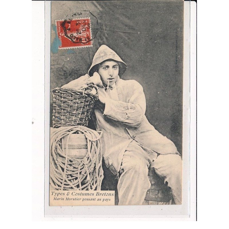 Types & Costumes Bretons, Marin Morutier pensant au Pays - très bon état