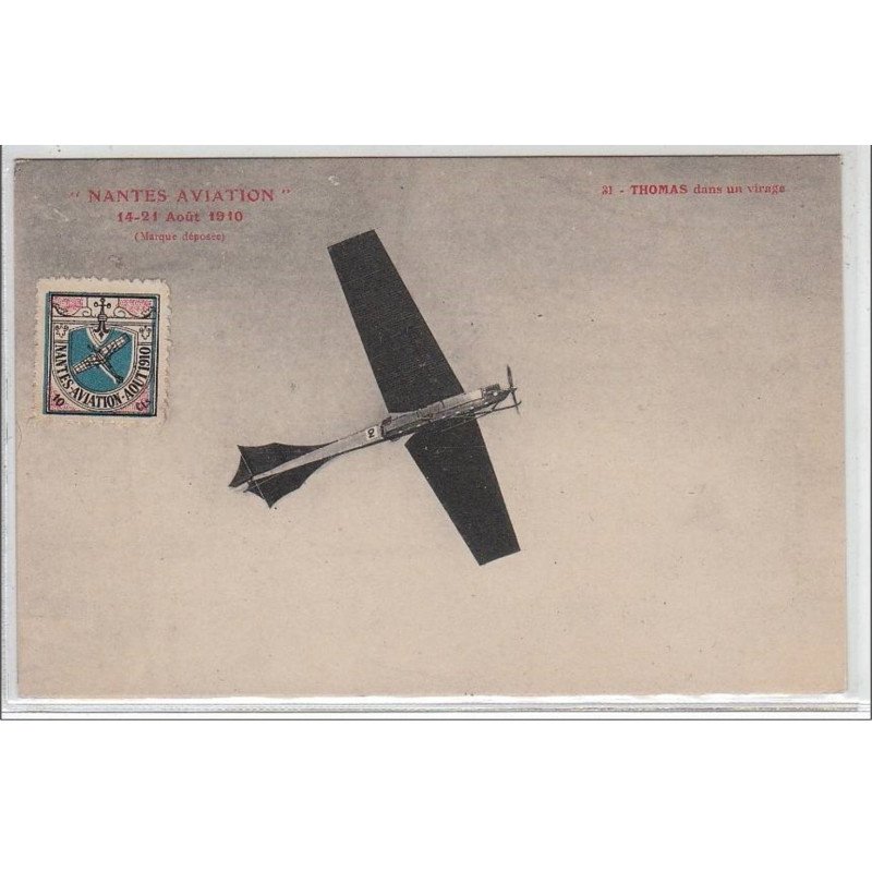 NANTES : Nantes-Aviation - 14-21 août 1910 - Thomas dans un virage - très bon état