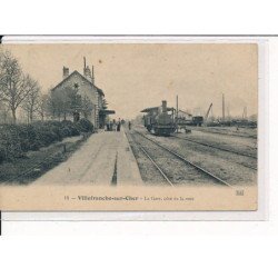 VILLEFRANCHE-sur-CHER : La Gare, Côté de la Voie : Vue Générale et la Gare - très bon état