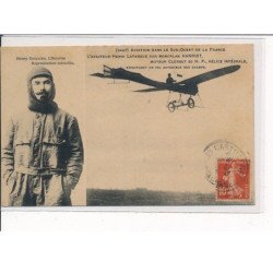 Edition LIBOURNE : Aviation, L'aviateur Henri Lafargue sur Monoplan Hanriot - très bon état