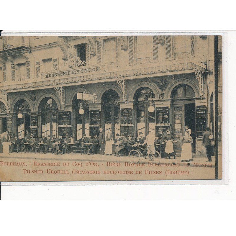 BORDEAUX : Brasserie du Coq d'Or, Bière Royale Burgerbrau de Munich, Pilsner Urquell - très bon état