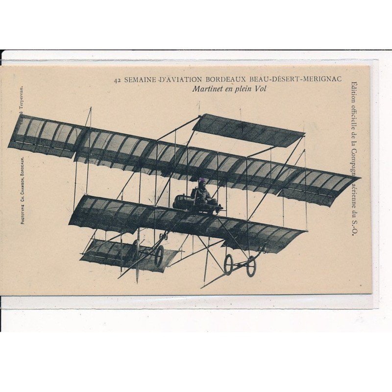 BORDEAUX : Semaine D'Aviation Bordeaux Beau-Désert-Mérignac, Martinet en plein Vol - très bon état