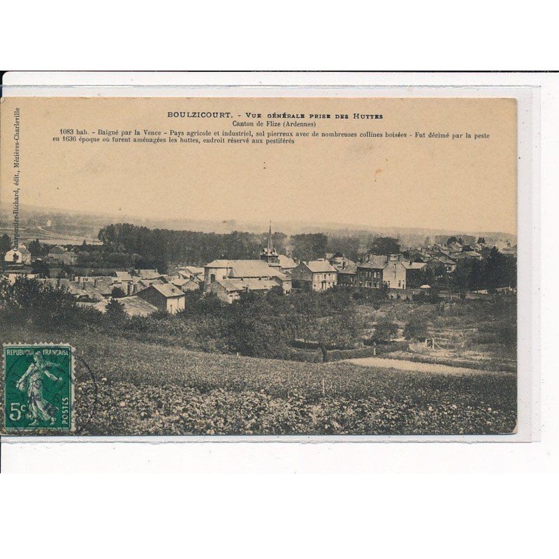 BOULZICOURT : Vue générale prise des Huttes - très bon état
