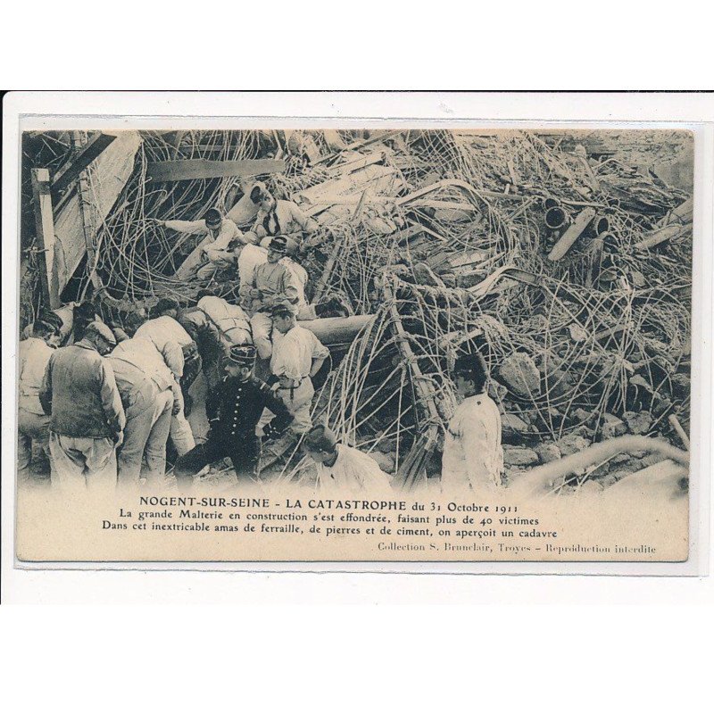 NOGENT-sur-SEINE : La Catastrophe de 1911, La Grande Malterie en construction s'est effondrée - très bon état