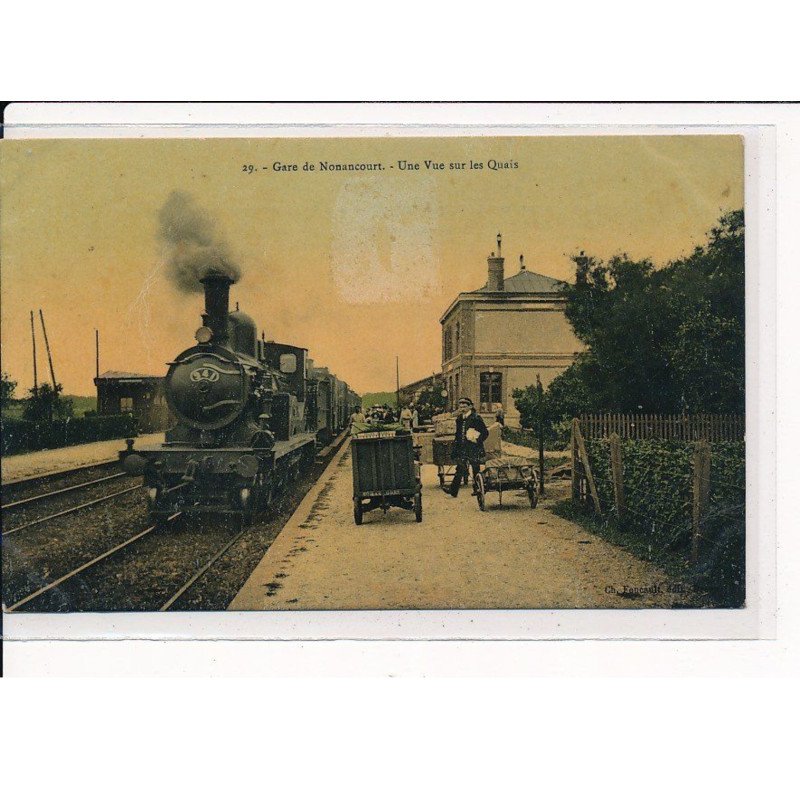 Gare de NONANCOURT : Une Vue sur les Quais - très bon état