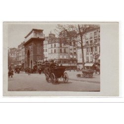 PARIS : carte photo de la porte Saint Denis vers 1910 - très bon état