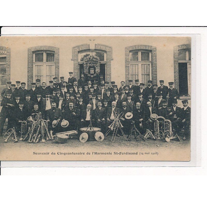 CHARTRES : Souvenir du Cinquantenaire de l'Harmonie St-Ferdinand, 24 mai 1908 - très bon état