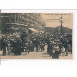 MONTPELLIER : Meeting Viticole du 9 Juin 1907, le Défilé des gueux, place de la Comédie - très bon état