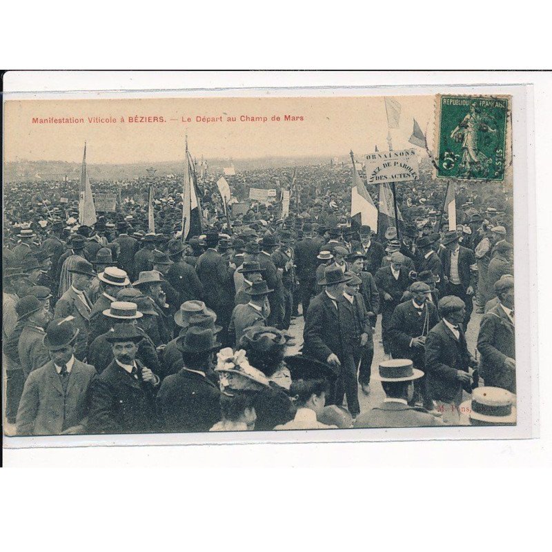 BEZIERS : Manifestation Viticole, le Départ au Champ de Mars - très bon état