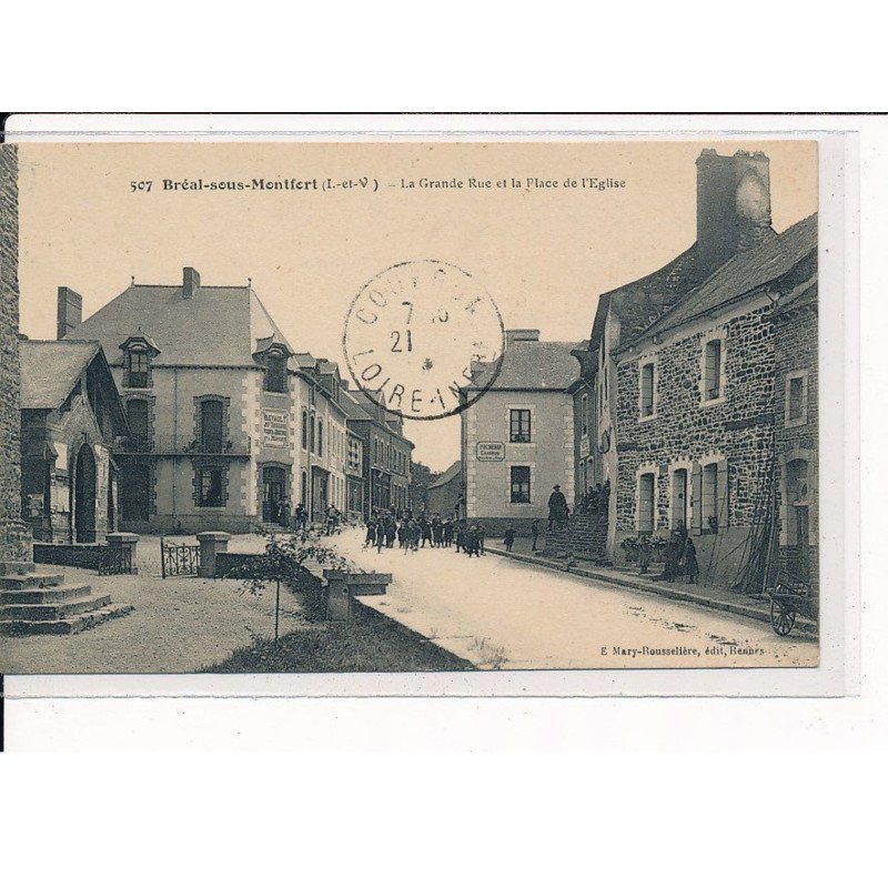 BREAL-SOUS-MONTFORT : La Grande Rue et la Place de l'Eglise - très bon état