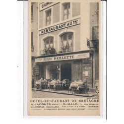 ST-MALO : Hôtel-Restaurant de Bretagne, A.JACQUES, Propriétaire, Rue Migeaux - très bon état