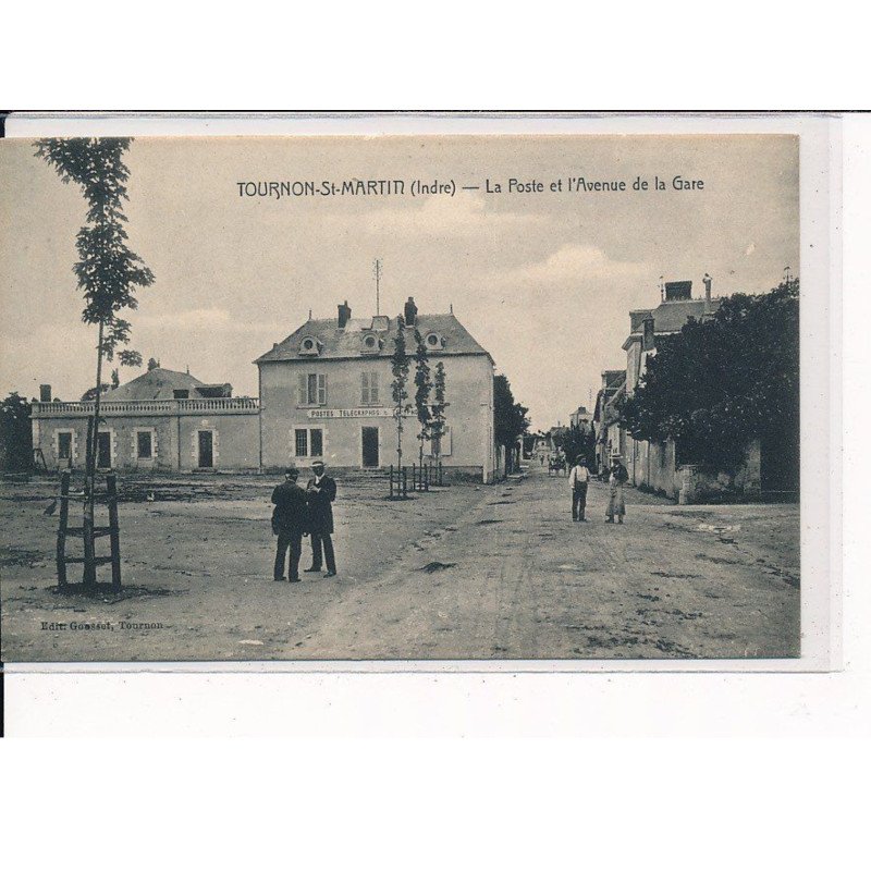 TOURNON-ST-MARTIN : La poste et l'Avenue de la Gare - très bon état