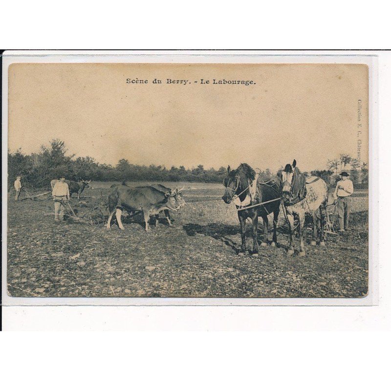 Scène du BERRY : Le Labourage - très bon état