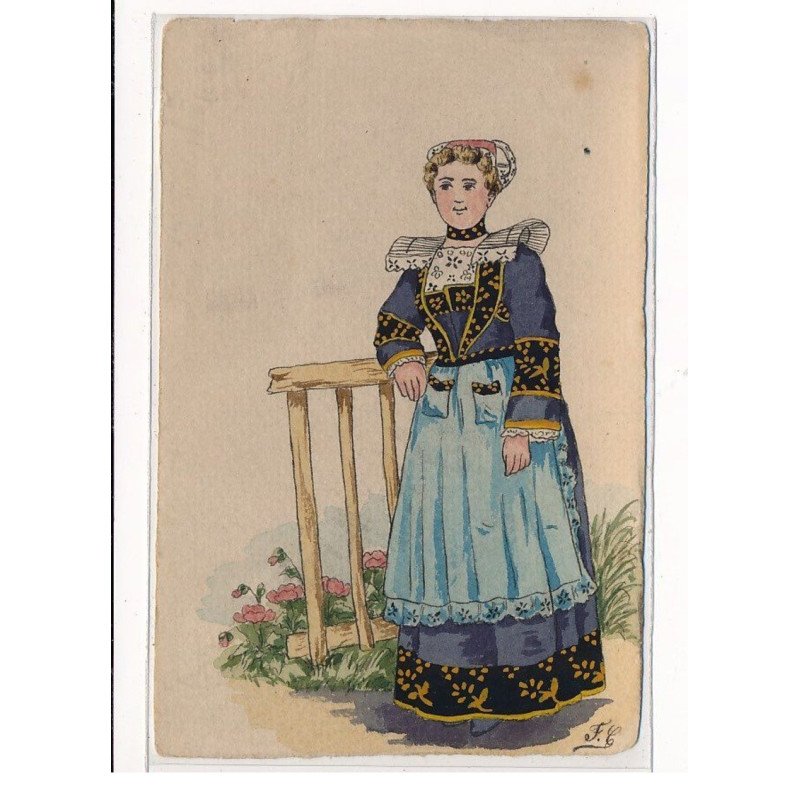 Carte postale Peinte à la main - très bon état