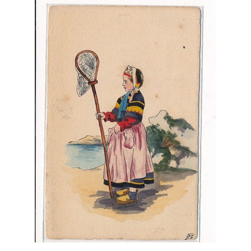 Carte postale Peinte à la main - très bon état