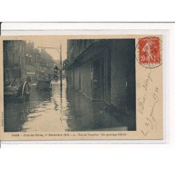 CAEN : Crue de l'Orne, 1er Décembre 1910, Rue de Vaucelles, un sauvetage difficile - très bon état