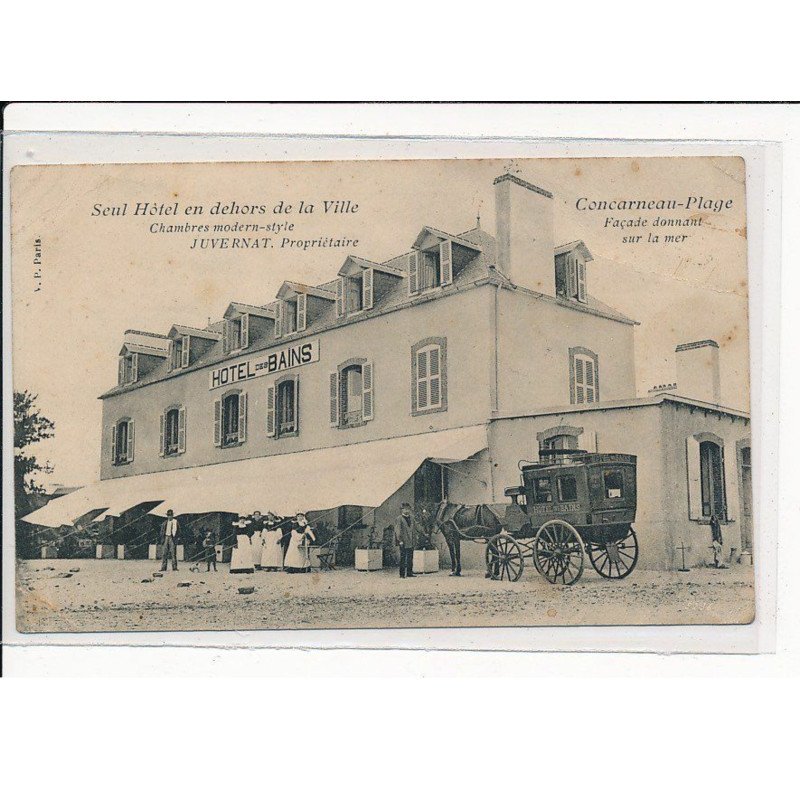 CONCARNEAU : Seul Hôtel en dehors de la Ville, JUVERNAT, Propriétaire, Façade donnant sur la Mer - état