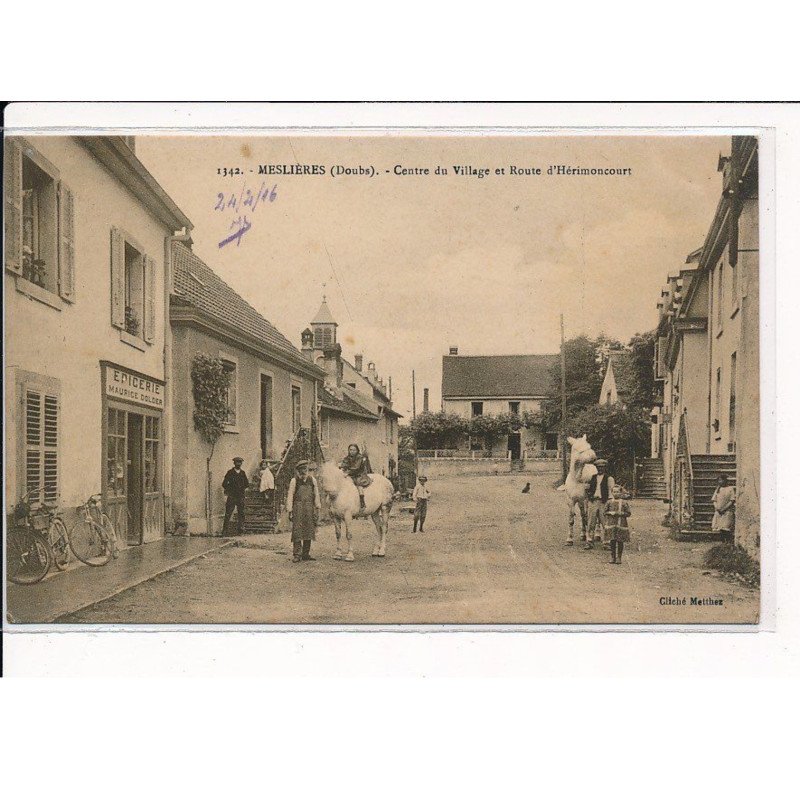 MESLIERES : Centre du Village et Route d'Hérimoncourt - très bon état