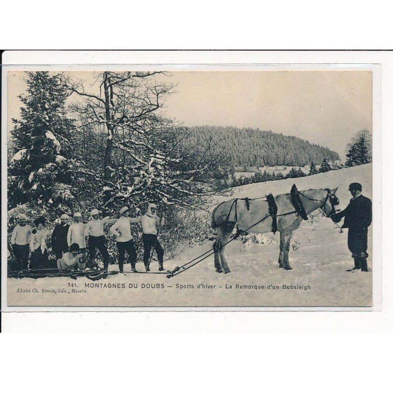 Montagnes du Doubs : Sports d'Hiver, la Remorque d'un Bobsleigh - très bon état