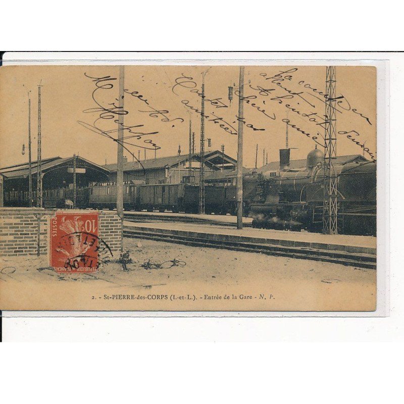ST-PIERRE-des-CORPS : Entrée de la Gare - très bon état