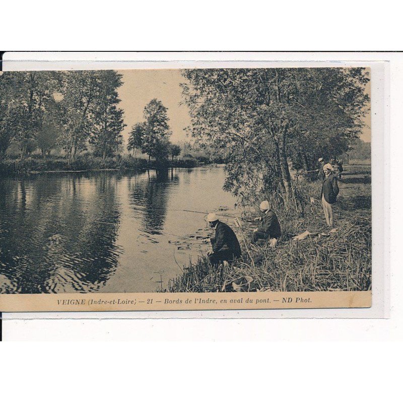 VEIGNE : Bords de l'Indre, en aval du pont - très bon état