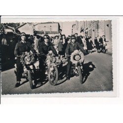 ST-SORLIN-en-VALLOIRE : Corso fleuri des Sapeurs-Pompiers, Les Motards (30 avril 1er mai 1950) - très bon état